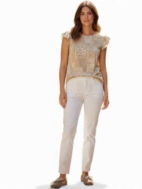 Old Navy Pixie Ankle Pants White Size 12 Mid Rise Stretch NWT